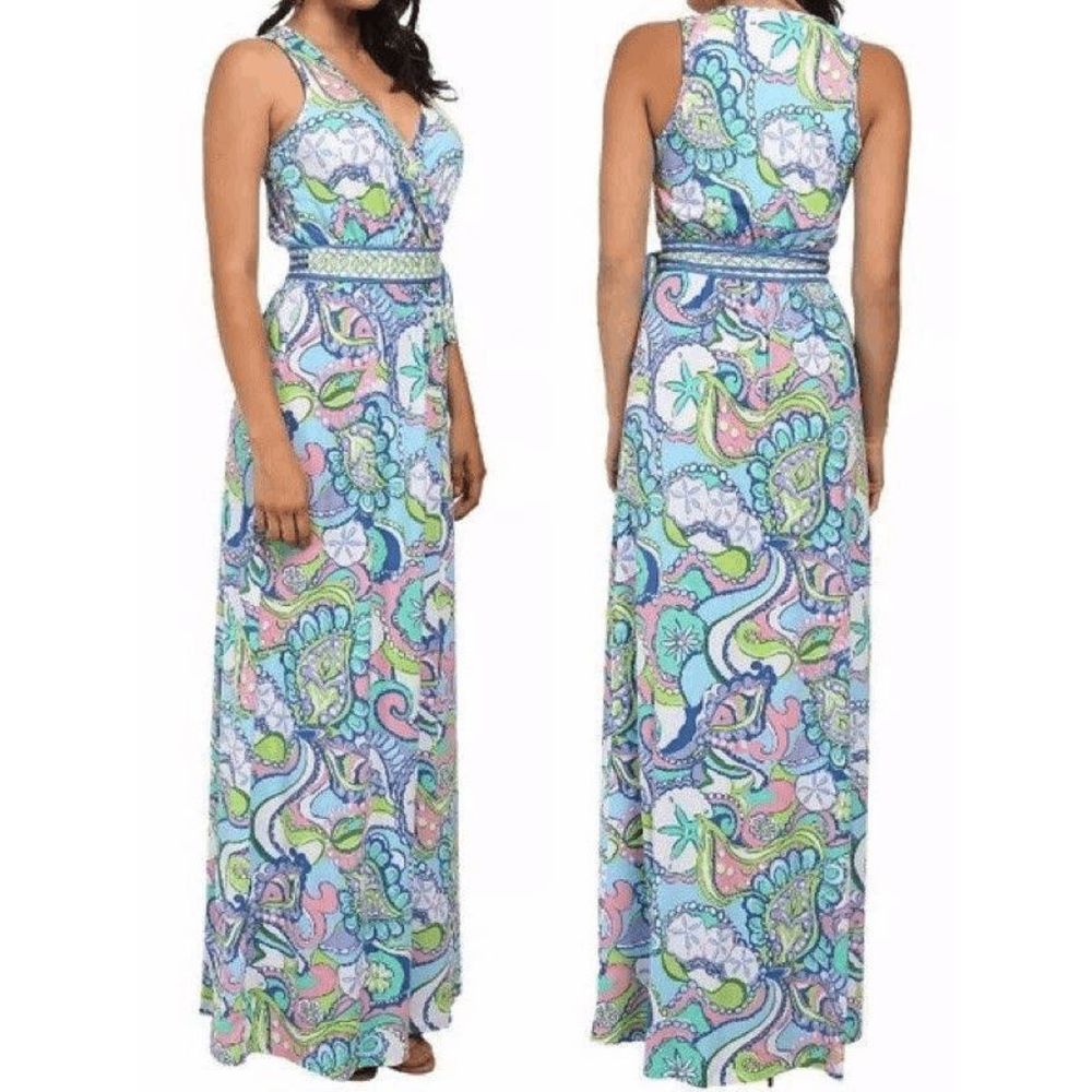 Lilly Pulitzer Dresses Lilly‎ Pulitzer Bellina Maxi Wrap Dress Small